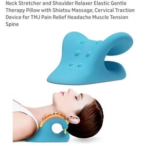 Blue Cervical Neck Stretcher and Shoulder Relaxer
